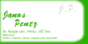 janos pentz business card